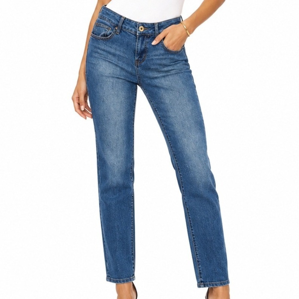 DKNY Jeans Womens Size 6 Medium Wash Straight Leg Stretch‎ Denim Blue Pants